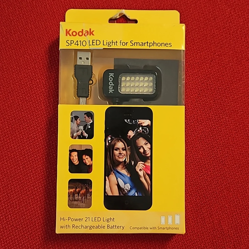 KODAK SP410 LED Light for Smartphones Hi-Power 21 LED rechargeable battery NIB